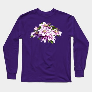 Pale Pink Clematis Long Sleeve T-Shirt